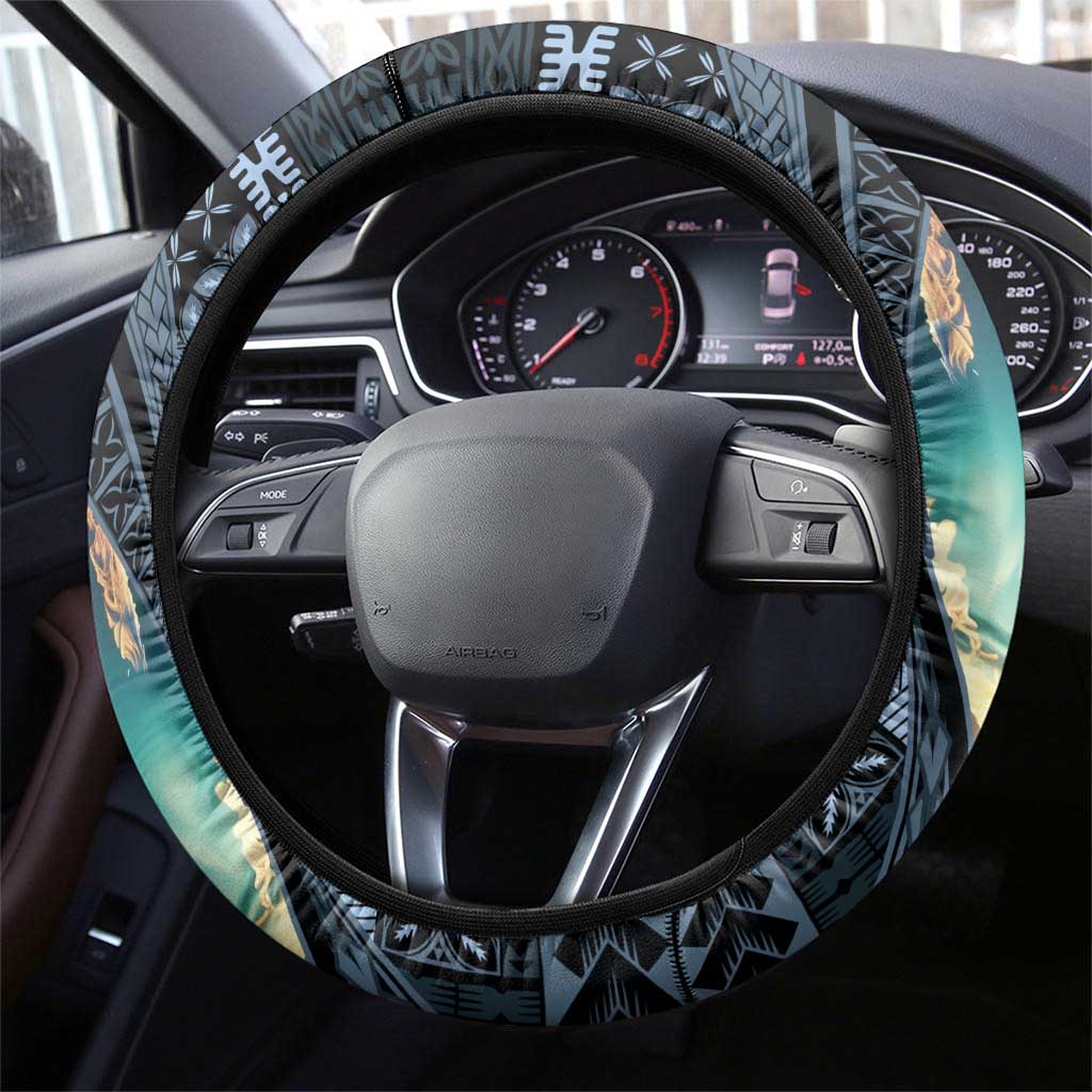 Samoan Siapo Motif and Siva Afi Dance Steering Wheel Cover