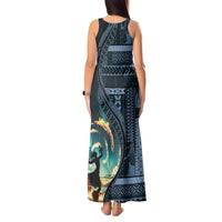 Samoan Siapo Motif and Siva Afi Dance Tank Maxi Dress