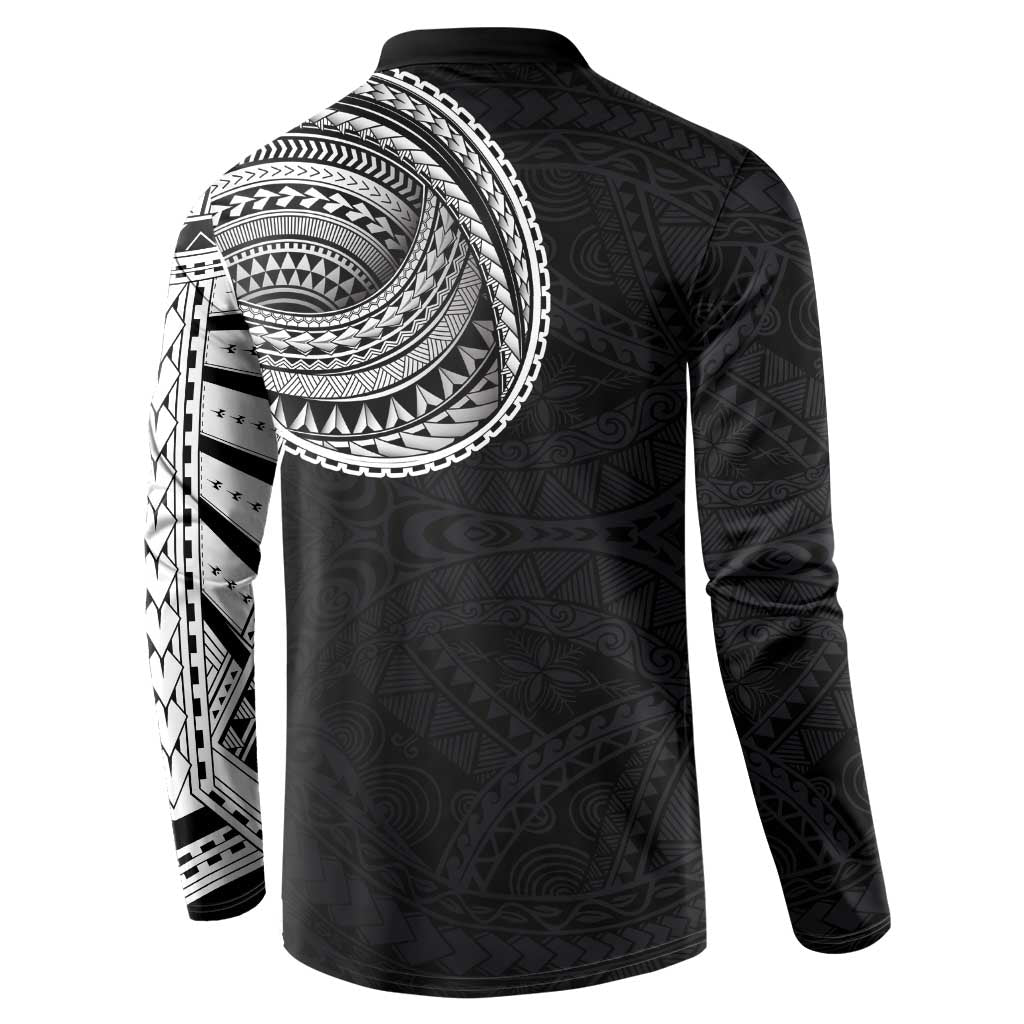 Samoan Art Tattoo Polynesian Pattern Button Sweatshirt