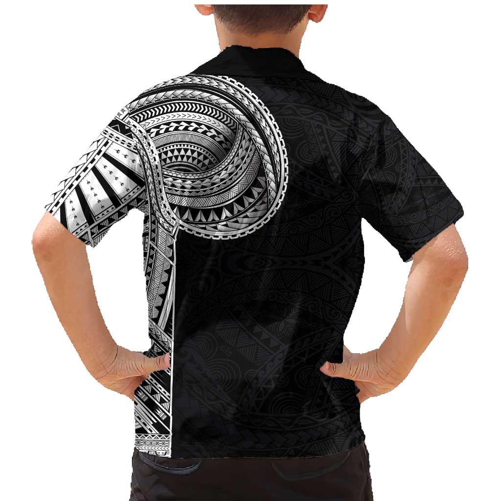 Samoan Art Tattoo Polynesian Pattern Family Matching Mermaid Dress and Hawaiian Shirt