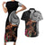 Samoan Warrior Art Tattoo Couples Matching Short Sleeve Bodycon Dress and Hawaiian Shirt Polynesian Pattern and Teuila