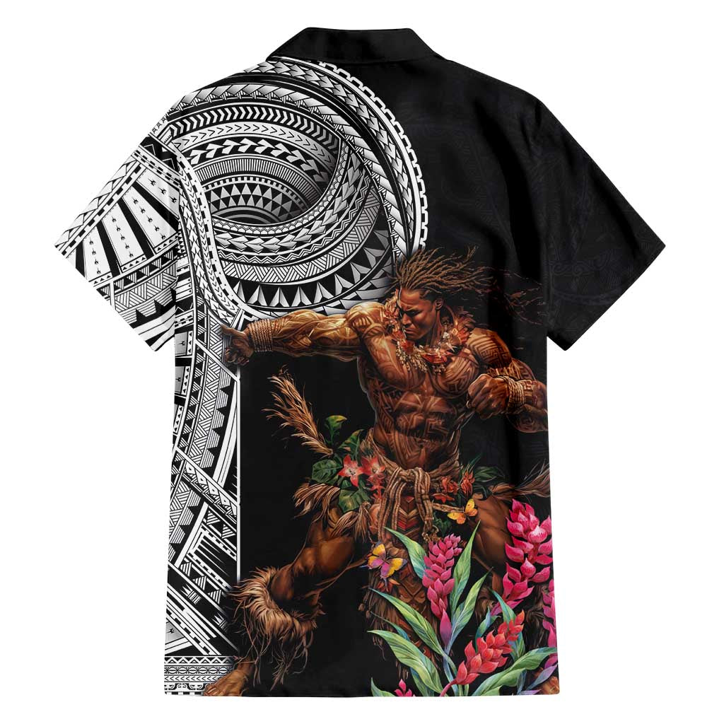 Samoan Warrior Art Tattoo Family Matching Summer Maxi Dress and Hawaiian Shirt Polynesian Pattern and Teuila