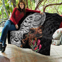 Samoan Warrior Art Tattoo Quilt Polynesian Pattern and Teuila