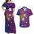 Hawaiian Octopus Tattoo and Frangipani Couples Matching Off Shoulder Maxi Dress and Hawaiian Shirt