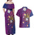 Hawaiian Octopus Tattoo and Frangipani Couples Matching Off Shoulder Maxi Dress and Hawaiian Shirt