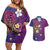 Hawaiian Octopus Tattoo and Frangipani Couples Matching Off Shoulder Short Dress and Hawaiian Shirt
