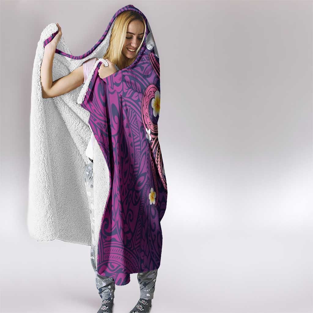 Hawaiian Octopus Tattoo and Frangipani Hooded Blanket