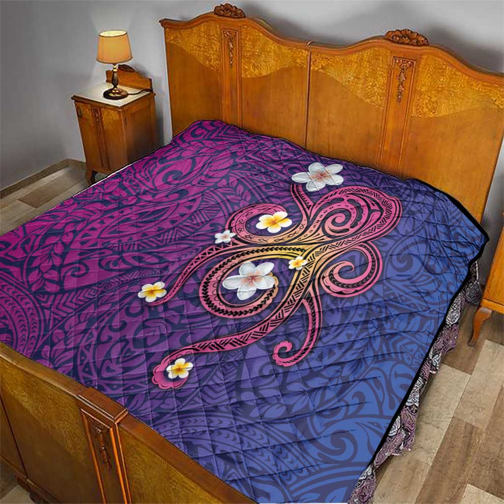 Hawaiian Octopus Tattoo and Frangipani Quilt