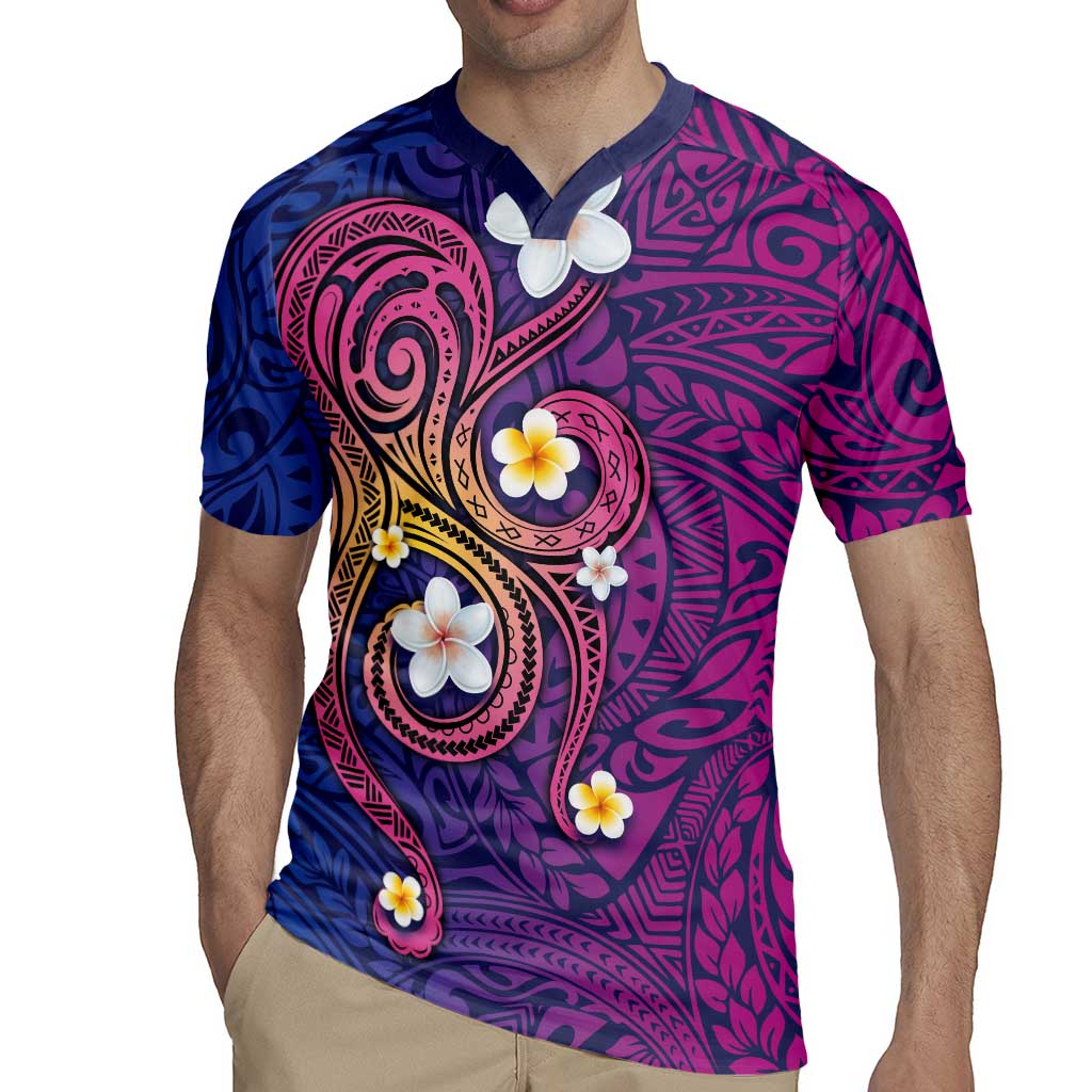 Hawaiian Octopus Tattoo and Frangipani Rugby Jersey