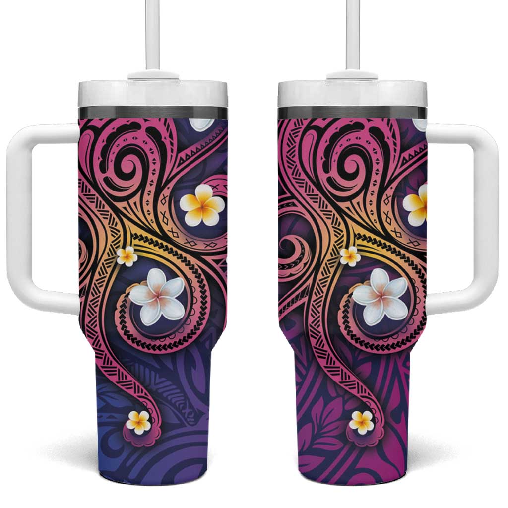 Hawaiian Octopus Tattoo and Frangipani Tumbler With Handle