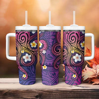 Hawaiian Octopus Tattoo and Frangipani Tumbler With Handle
