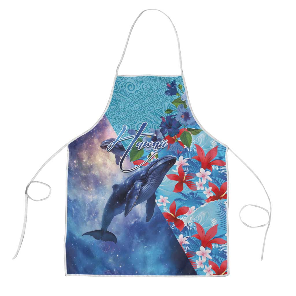 Hawaii Aloha Whales Apron Hibiscus and Whales with Polynesian Pattern - Polynesian Pride