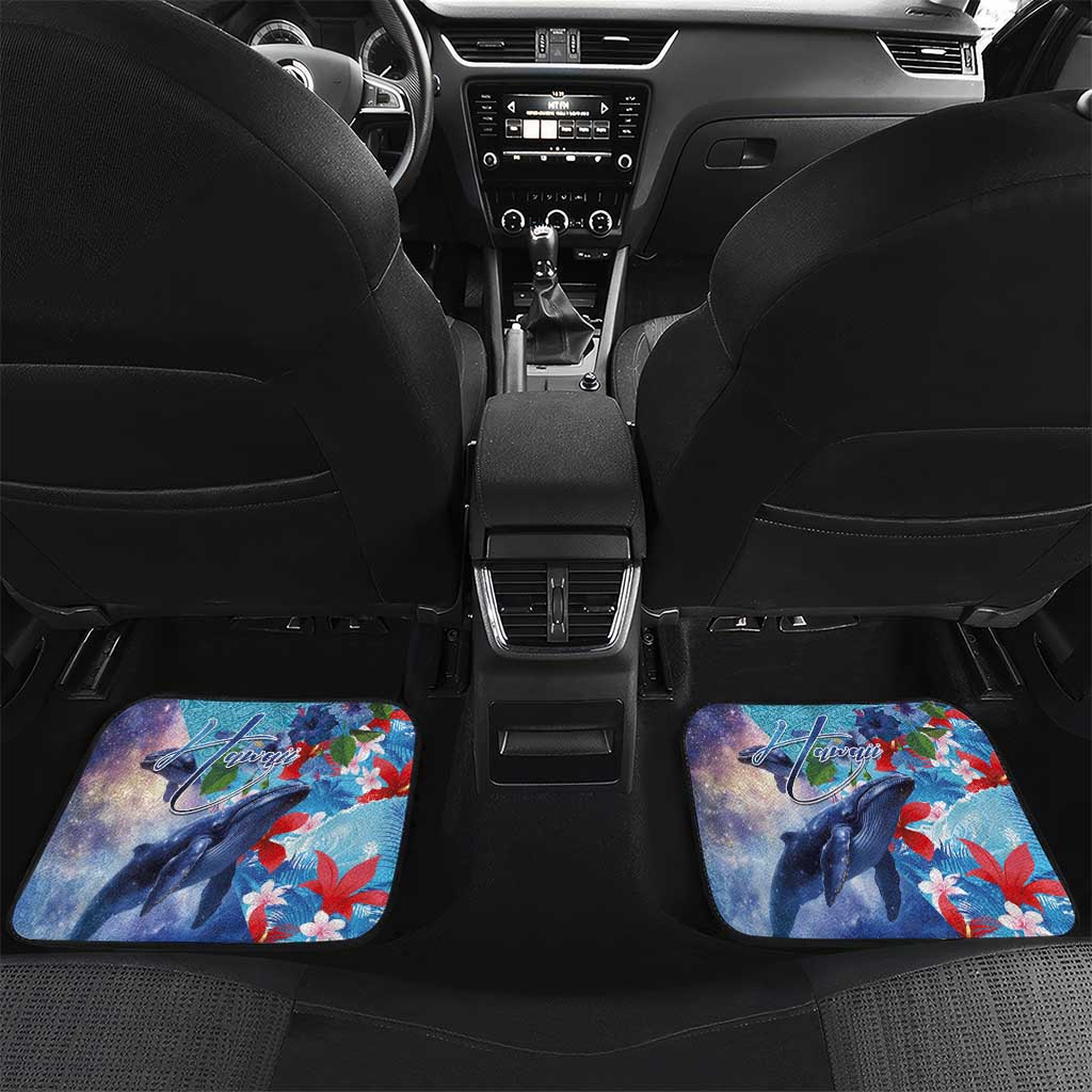 Hawaii Aloha Whales Car Mats Hibiscus and Whales with Polynesian Pattern - Polynesian Pride