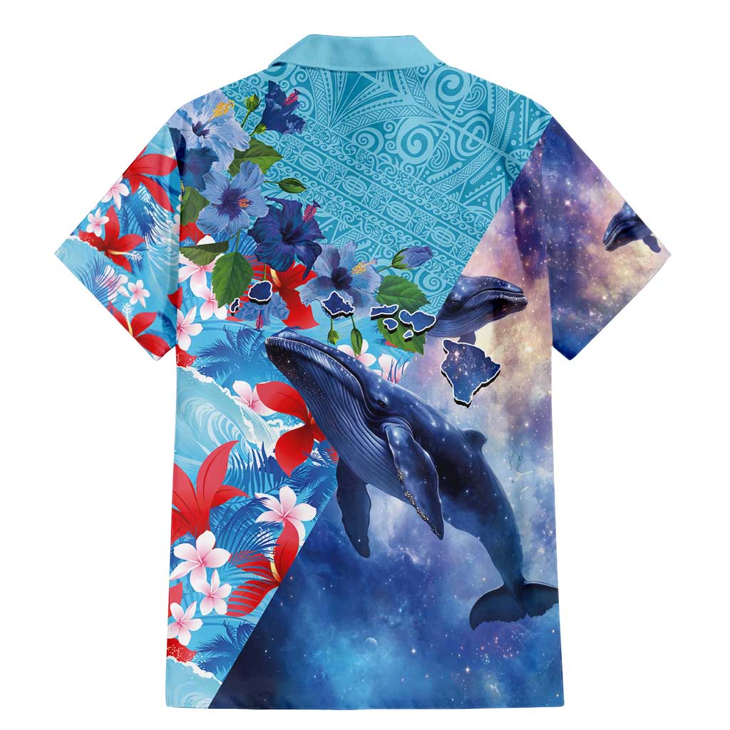 Hawaii Aloha Whales Family Matching Mermaid Dress and Hawaiian Shirt Hibiscus and Whales with Polynesian Pattern - Polynesian Pride