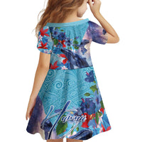 Hawaii Aloha Whales Family Matching Off Shoulder Short Dress and Hawaiian Shirt Hibiscus and Whales with Polynesian Pattern LT03 - Polynesian Pride