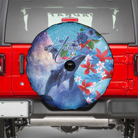 Hawaii Aloha Whales Spare Tire Cover Hibiscus and Whales with Polynesian Pattern - Polynesian Pride
