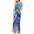 Hawaii Aloha Whales Tank Maxi Dress Hibiscus and Whales with Polynesian Pattern - Polynesian Pride