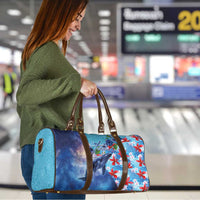 Hawaii Aloha Whales Travel Bag Hibiscus and Whales with Polynesian Pattern - Polynesian Pride