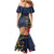 Tokelau Tokehega Day Family Matching Mermaid Dress and Hawaiian Shirt Coat of Arms with Polynesian Tattoo and Hibiscus