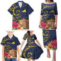 Tokelau Tokehega Day Family Matching Puletasi and Hawaiian Shirt Coat of Arms with Polynesian Tattoo and Hibiscus LT03 - Polynesian Pride