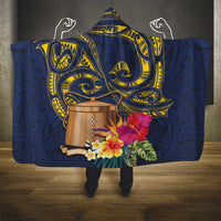 Tokelau Tokehega Day Hooded Blanket Coat of Arms with Polynesian Tattoo and Hibiscus LT03 - Polynesian Pride