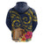 Tokelau Tokehega Day Hoodie Coat of Arms with Polynesian Tattoo and Hibiscus