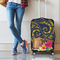 Tokelau Tokehega Day Luggage Cover Coat of Arms with Polynesian Tattoo and Hibiscus LT03 - Polynesian Pride