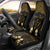 Personalised Kosrae Liberation Day Car Seat Cover Polynesian Tattoo and Plumeria Gold Color