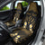 Personalised Kosrae Liberation Day Car Seat Cover Polynesian Tattoo and Plumeria Gold Color