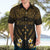 Personalised Kosrae Liberation Day Hawaiian Shirt Polynesian Tattoo and Plumeria Gold Color