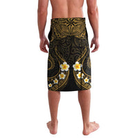 Personalised Kosrae Liberation Day Lavalava Polynesian Tattoo and Plumeria Gold Color