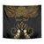 Personalised Kosrae Liberation Day Tapestry Polynesian Tattoo and Plumeria Gold Color