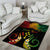 Personalised Kosrae Liberation Day Area Rug Polynesian Tattoo and Plumeria Reggae Color