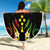 Personalised Kosrae Liberation Day Beach Blanket Polynesian Tattoo and Plumeria Reggae Color