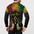 Personalised Kosrae Liberation Day Button Sweatshirt Polynesian Tattoo and Plumeria Reggae Color