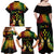 Personalised Kosrae Liberation Day Family Matching Off Shoulder Maxi Dress and Hawaiian Shirt Polynesian Tattoo and Plumeria Reggae Color