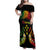 Personalised Kosrae Liberation Day Family Matching Off Shoulder Maxi Dress and Hawaiian Shirt Polynesian Tattoo and Plumeria Reggae Color