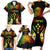 Personalised Kosrae Liberation Day Family Matching Short Sleeve Bodycon Dress and Hawaiian Shirt Polynesian Tattoo and Plumeria Reggae Color