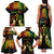 Personalised Kosrae Liberation Day Family Matching Tank Maxi Dress and Hawaiian Shirt Polynesian Tattoo and Plumeria Reggae Color