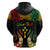 Personalised Kosrae Liberation Day Hoodie Polynesian Tattoo and Plumeria Reggae Color