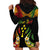 Personalised Kosrae Liberation Day Hoodie Dress Polynesian Tattoo and Plumeria Reggae Color