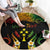 Personalised Kosrae Liberation Day Round Carpet Polynesian Tattoo and Plumeria Reggae Color