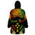 Personalised Kosrae Liberation Day Wearable Blanket Hoodie Polynesian Tattoo and Plumeria Reggae Color