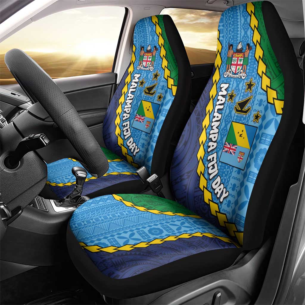 Malampa Fiji Day Car Seat Cover National Symbols with Tapa Tribal and Polynesian Tattoo