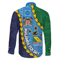Malampa Fiji Day Family Matching Long Sleeve Bodycon Dress and Hawaiian Shirt National Symbols with Tapa Tribal and Polynesian Tattoo LT03 - Polynesian Pride
