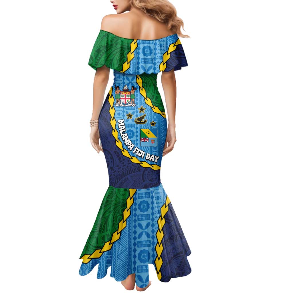 Malampa Fiji Day Family Matching Mermaid Dress and Hawaiian Shirt National Symbols with Tapa Tribal and Polynesian Tattoo LT03 - Polynesian Pride