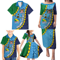Malampa Fiji Day Family Matching Puletasi and Hawaiian Shirt National Symbols with Tapa Tribal and Polynesian Tattoo LT03 - Polynesian Pride