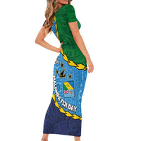 Malampa Fiji Day Family Matching Short Sleeve Bodycon Dress and Hawaiian Shirt National Symbols with Tapa Tribal and Polynesian Tattoo LT03 - Polynesian Pride