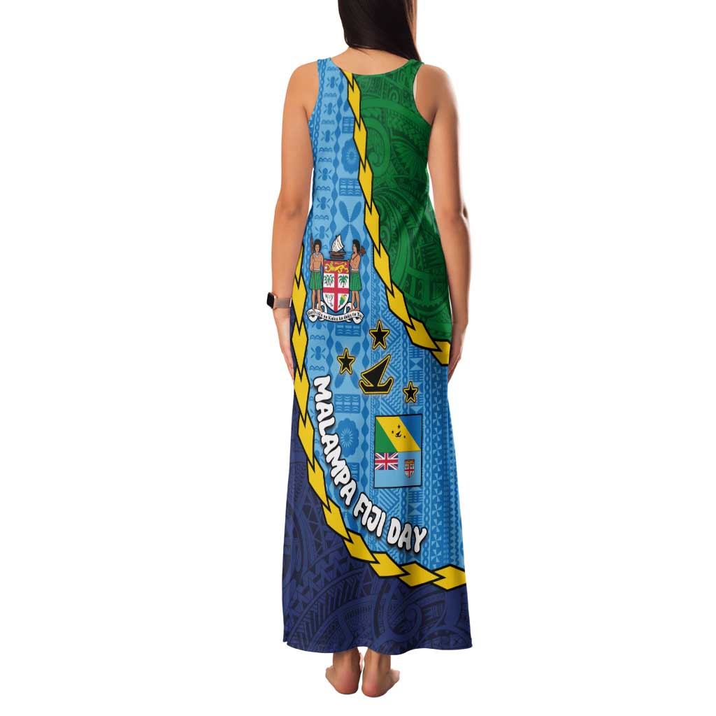 Malampa Fiji Day Family Matching Tank Maxi Dress and Hawaiian Shirt National Symbols with Tapa Tribal and Polynesian Tattoo