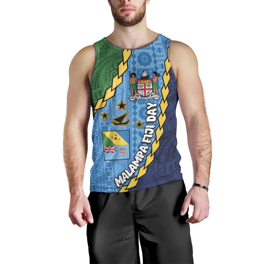 Malampa Fiji Day Men Tank Top National Symbols with Tapa Tribal and Polynesian Tattoo